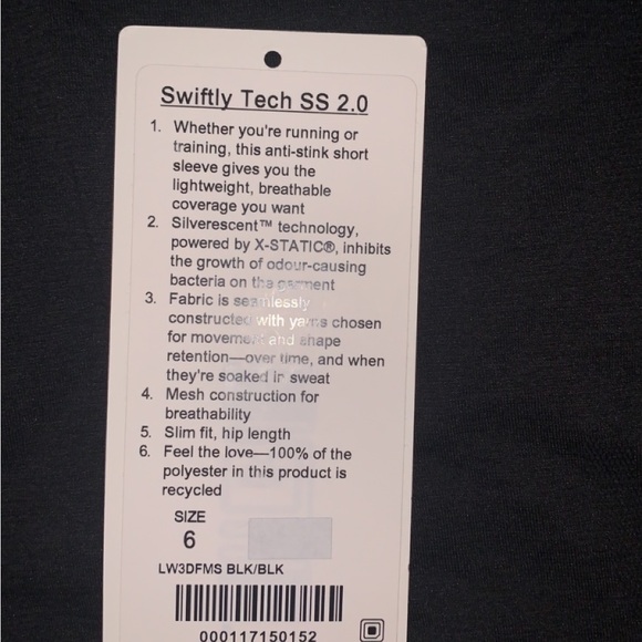 Black lulu lemon swiftly tech short sleeve 2.0 - Picture 3 of 4